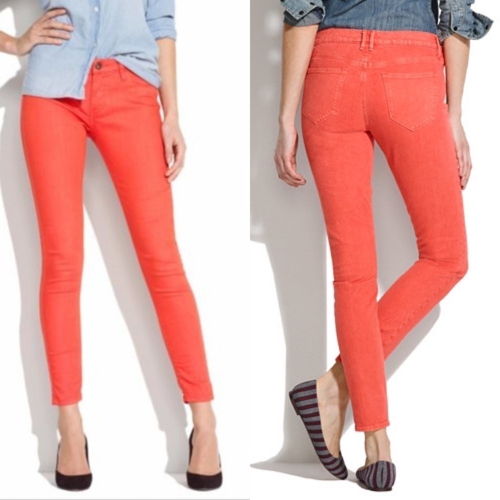 Madewell Skinny Ankle Coral Jeans